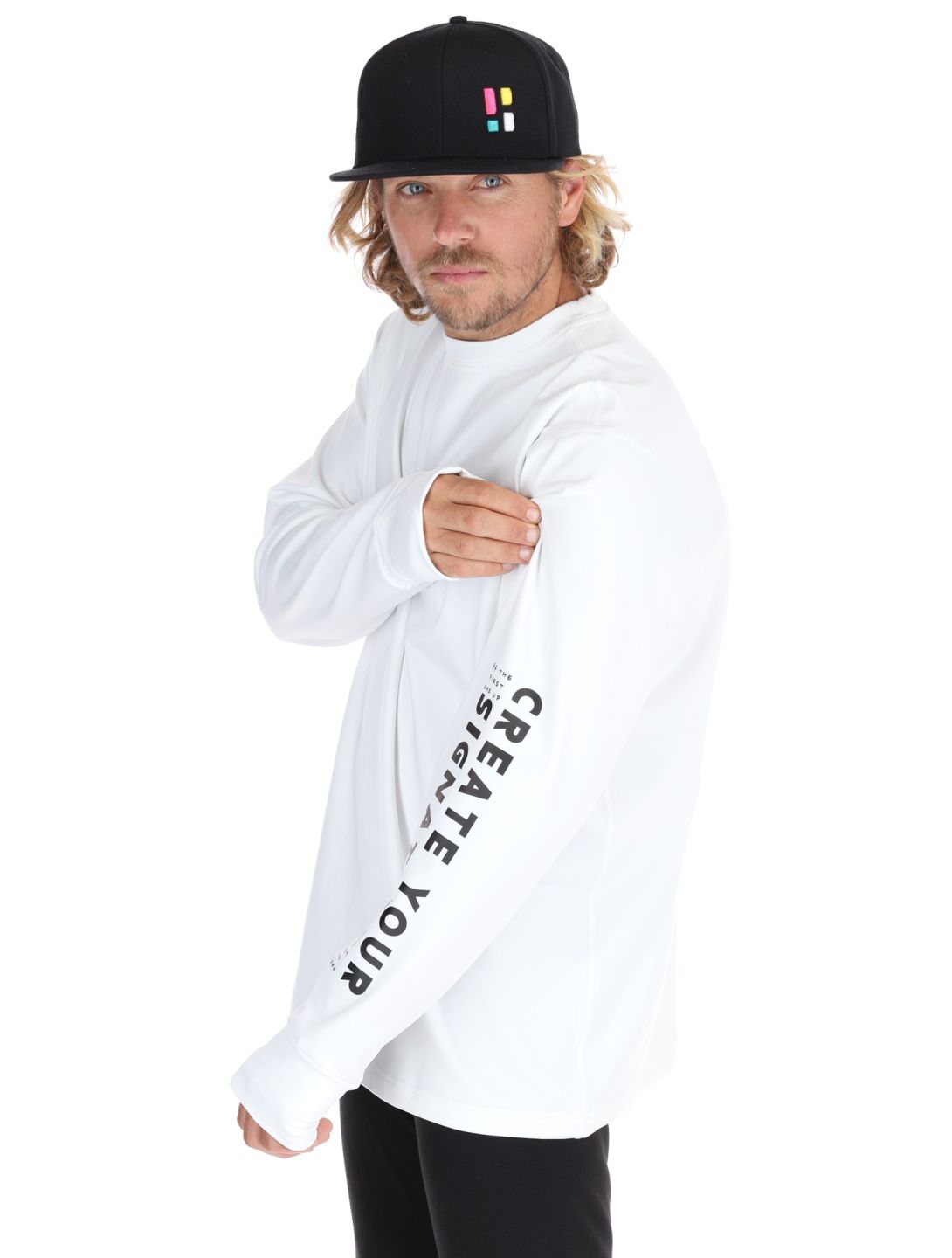 Poederbaas, Arty Longsleeve trui heren Off White wit 