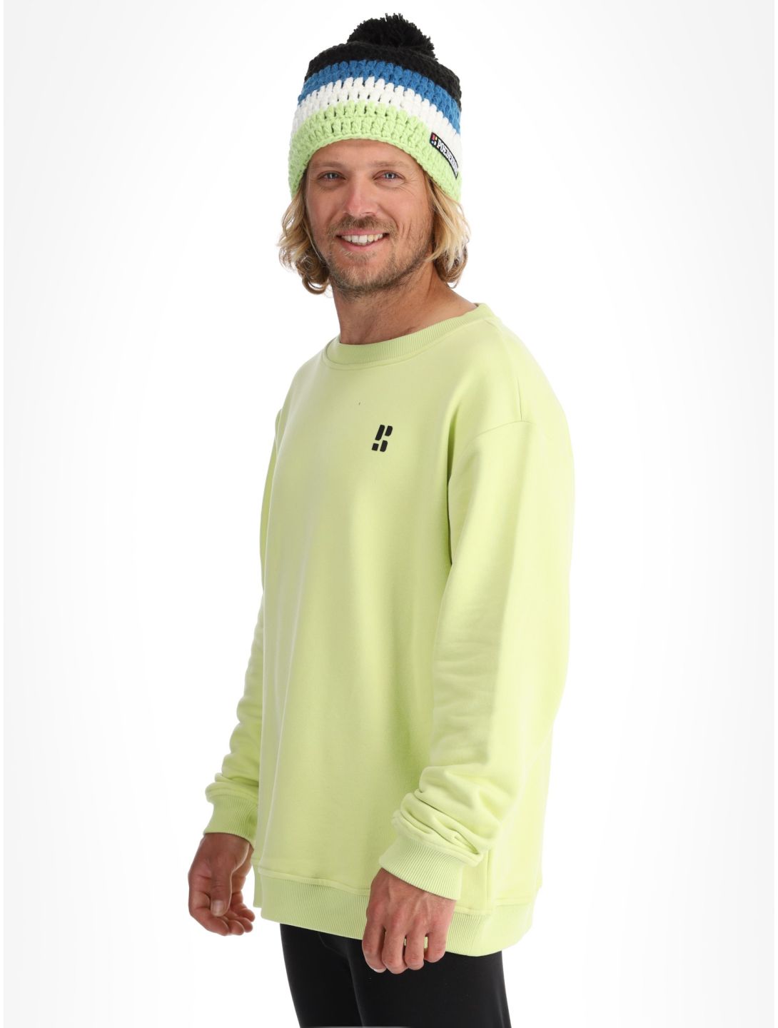 Poederbaas, Arty Sweater trui heren Matcha Green groen 