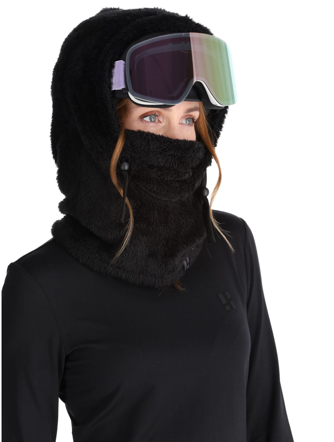 Poederbaas, Fluffy Balaclava skimasker unisex Black zwart 