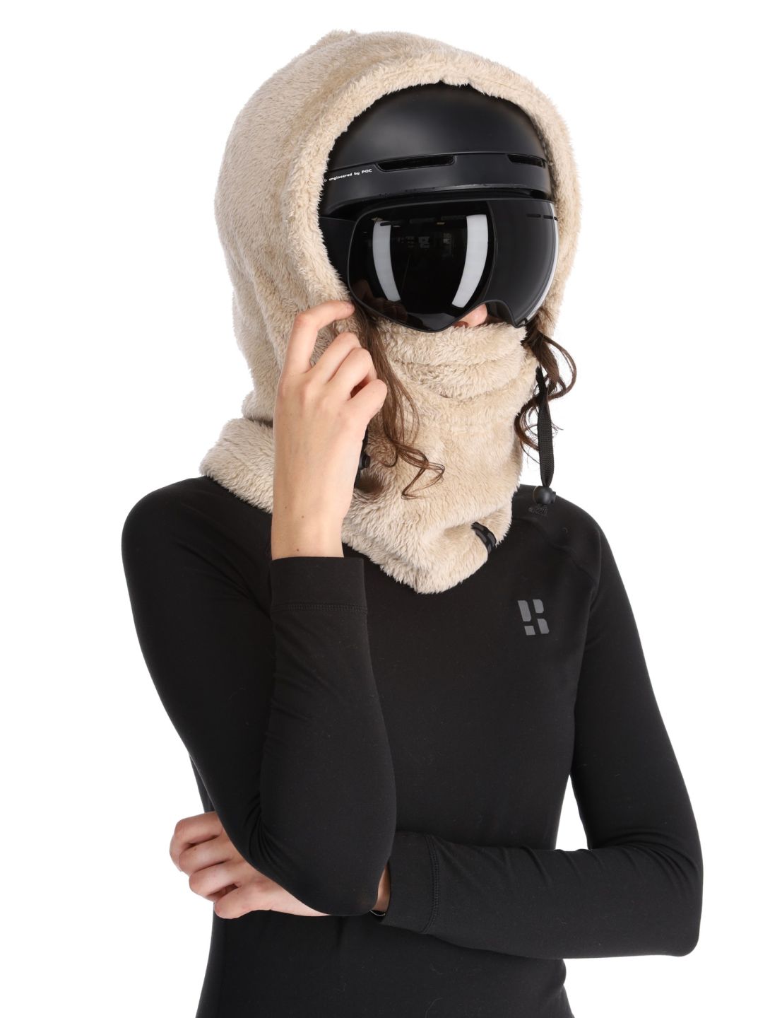 Poederbaas, Fluffy Balaclava skimasker unisex Sand beige 