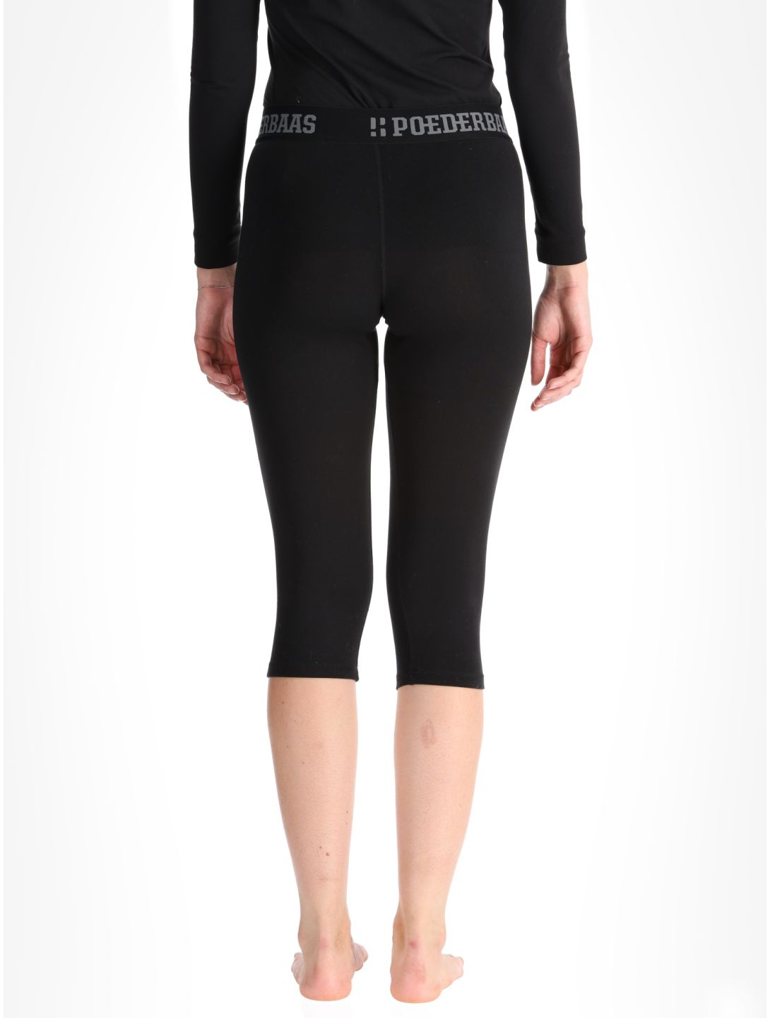 Poederbaas, Lightweight Baselayer 3/4 thermobroek dames Black zwart 