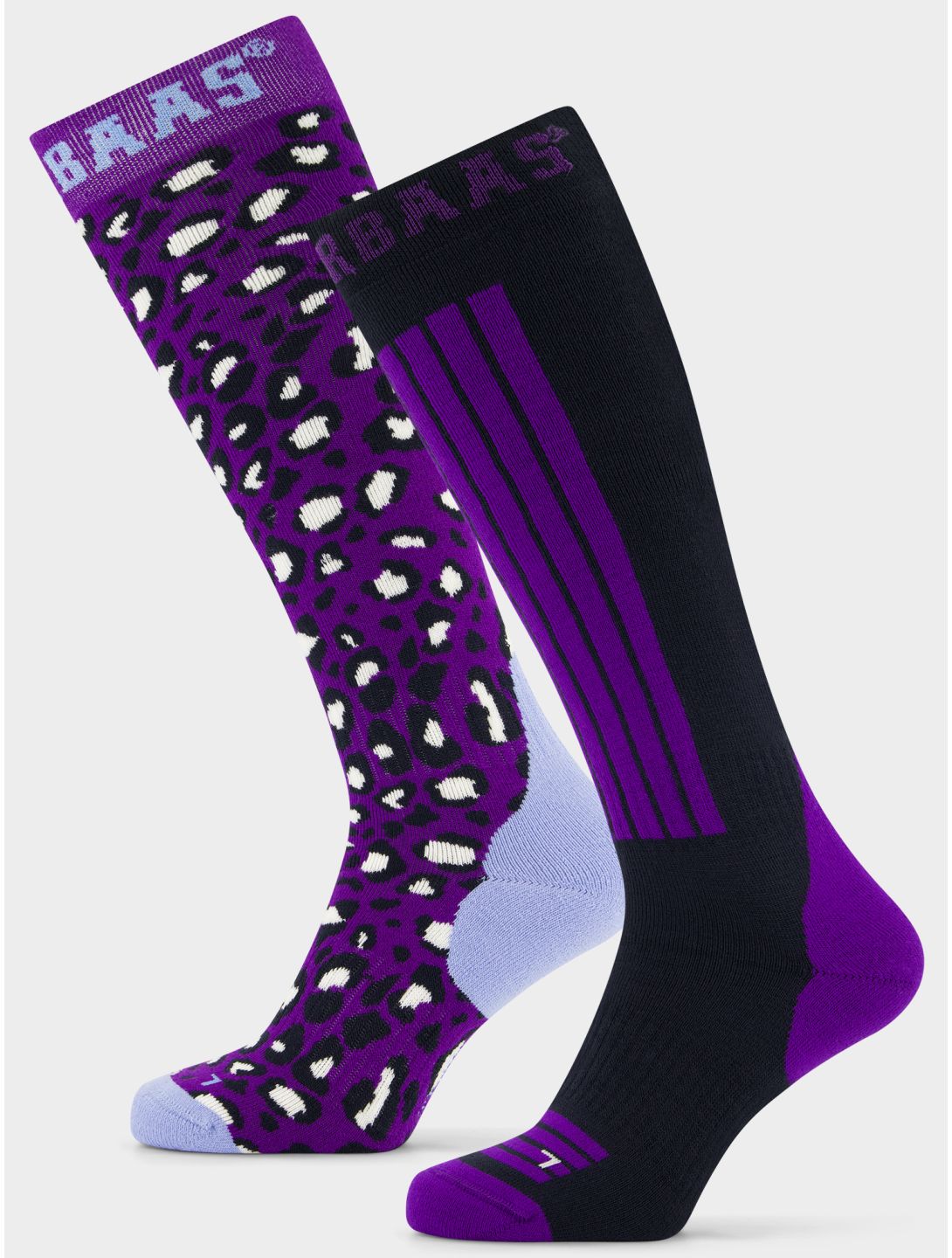 Poederbaas, Panther Ski Socks 2-pack skisokken 2-pack unisex Purple Multi multicolor, paars 