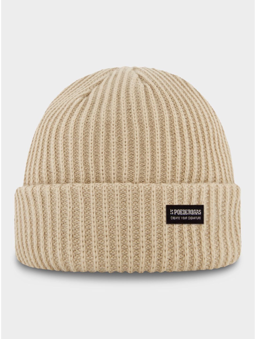 Poederbaas, Royal Rib Beanie muts unisex Sand beige 