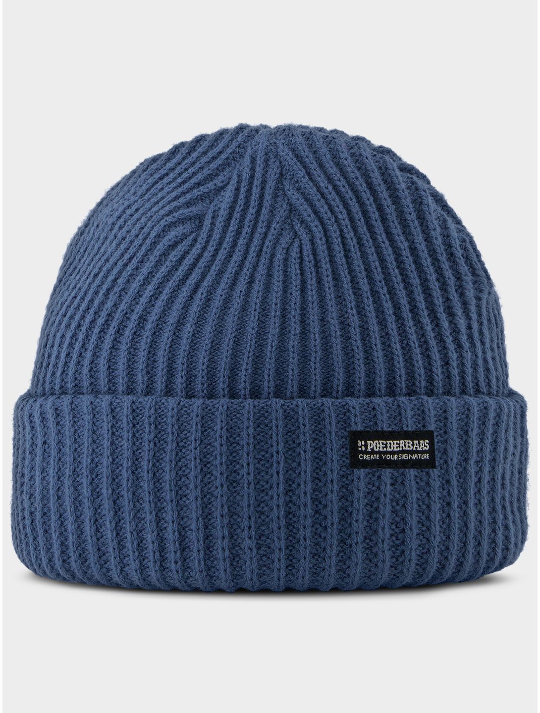 Poederbaas, Royal Rib Beanie muts unisex Blue blauw 