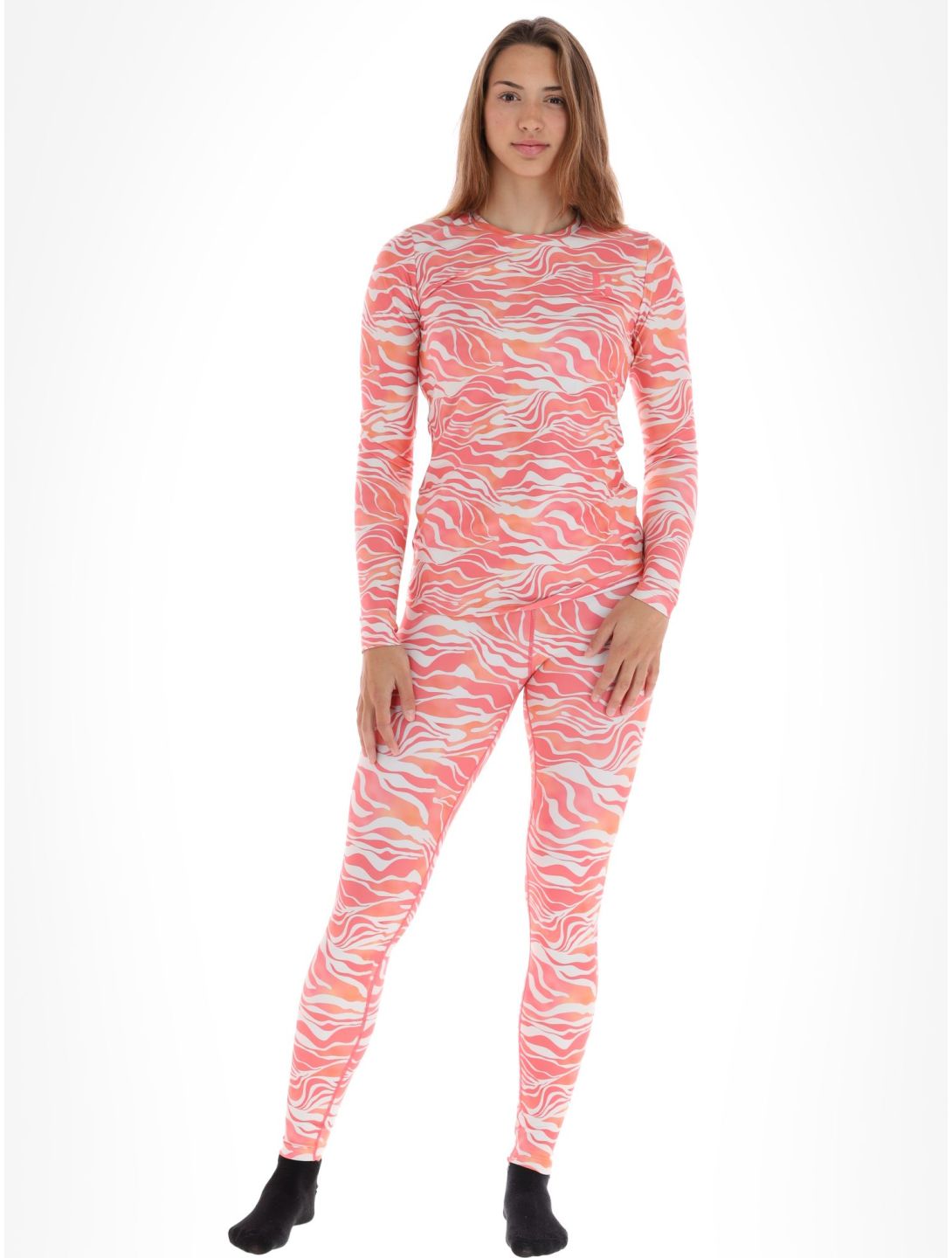 Poederbaas, Thermo Animal thermoshirt dames Zebra Pink roze 