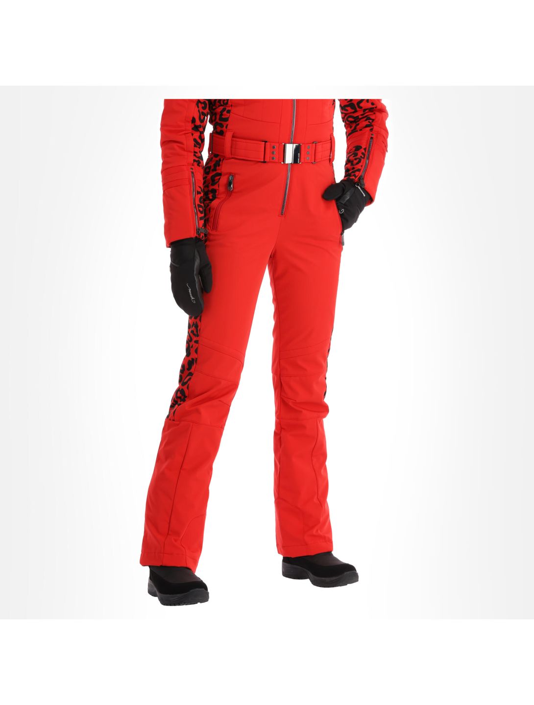 Poivre Blanc, Stretch Ski Overall ski overall dames leopard scarlet rood 