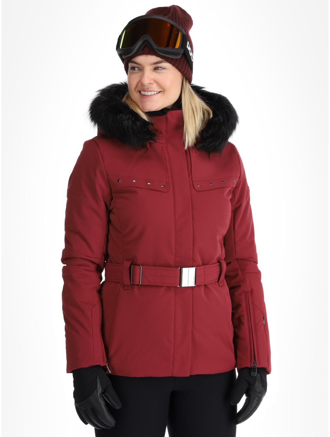 Poivre Blanc, Traditional 24PBH0801/WO AA Jas gevoerd dames Burgundy Red Rood 