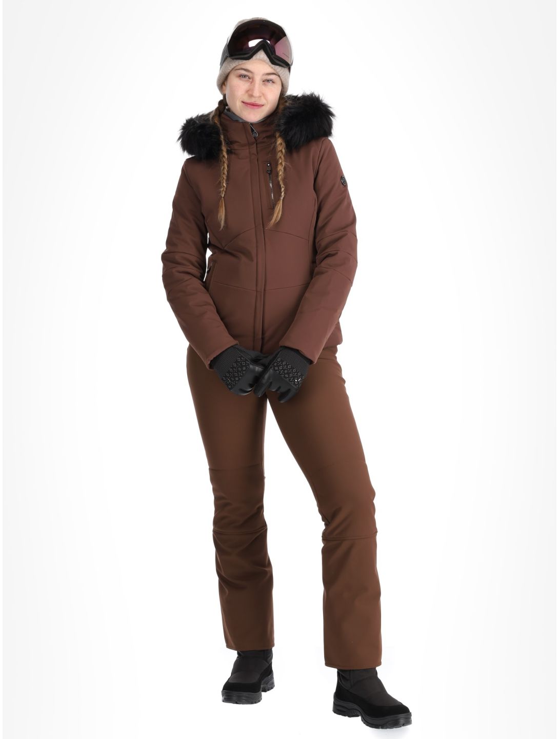 Poivre Blanc, Traditional 24PBH0802/WO AA Jas gevoerd dames Choco Brown Bruin 