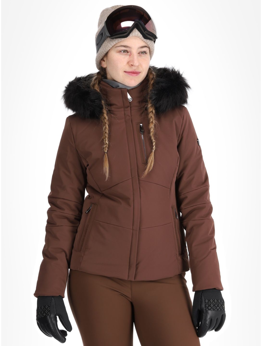 Poivre Blanc, Traditional 24PBH0802/WO AA Jas gevoerd dames Choco Brown Bruin 