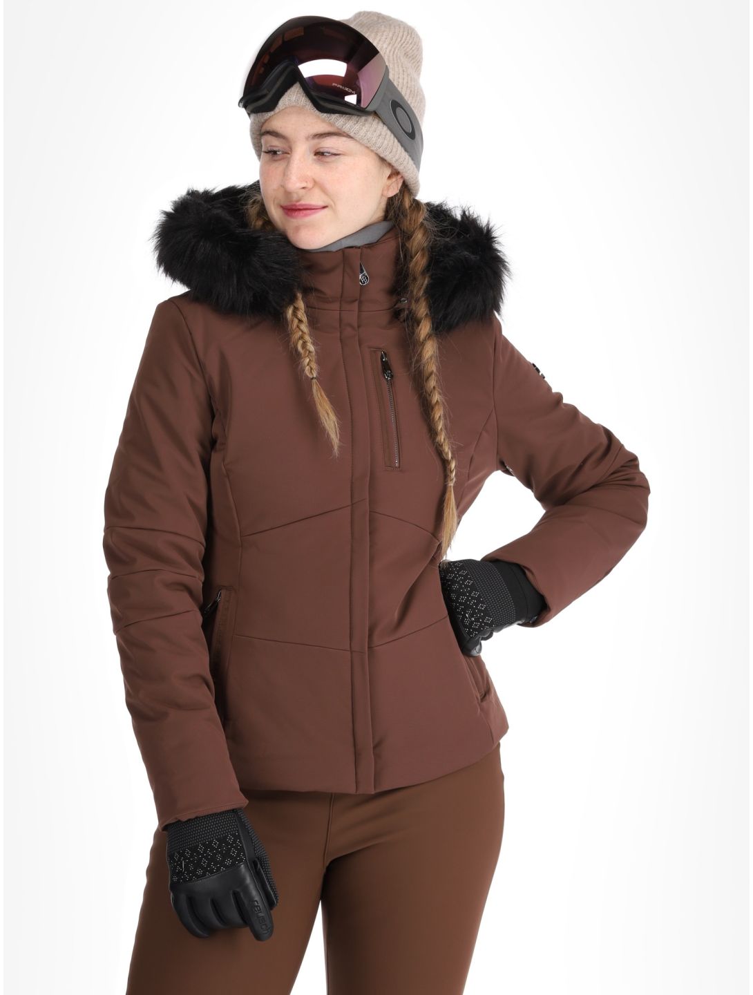 Poivre Blanc, Traditional 24PBH0802/WO AA Jas gevoerd dames Choco Brown Bruin 