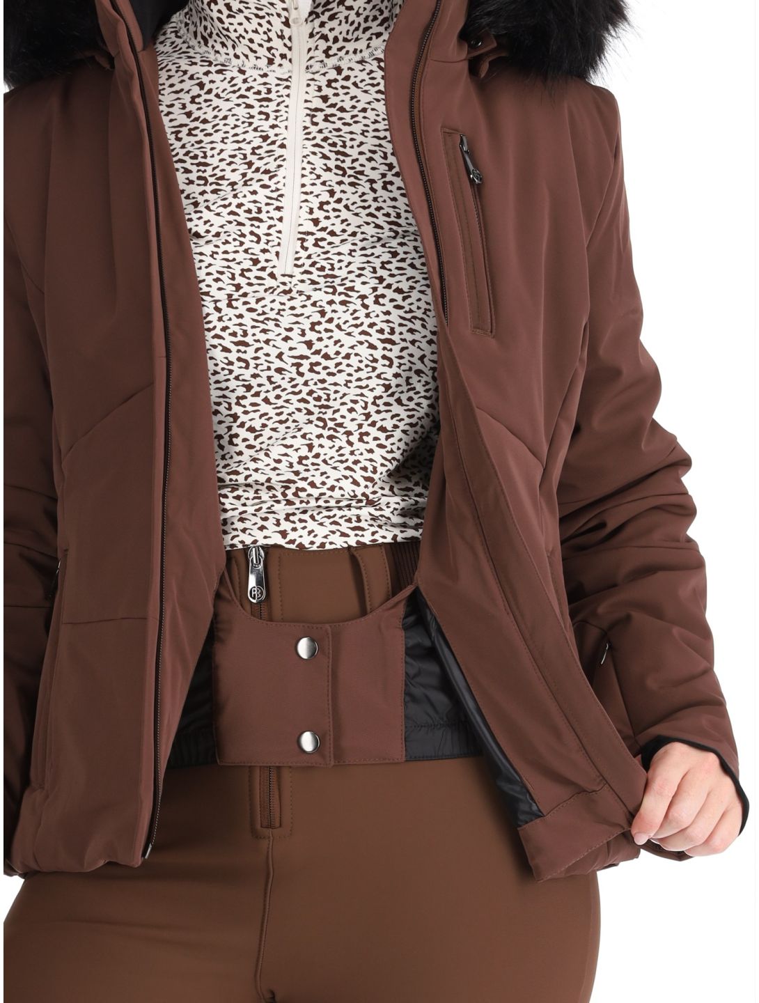 Poivre Blanc, Traditional 24PBH0802/WO AA Jas gevoerd dames Choco Brown Bruin 