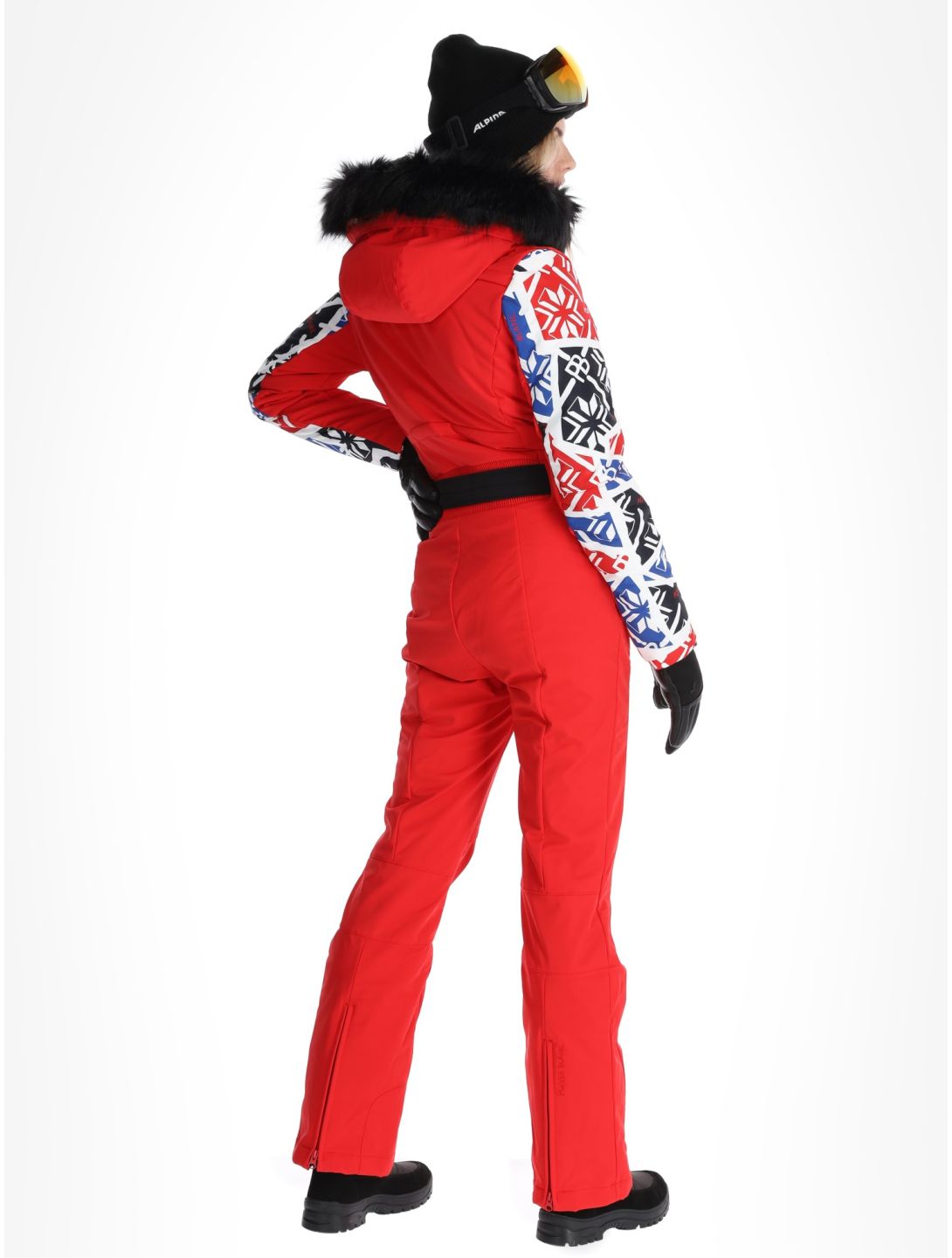 Poivre Blanc, Traditional 24PBH0831/WO/P DA Ski-overall dames Print Scarlet Red Rood 