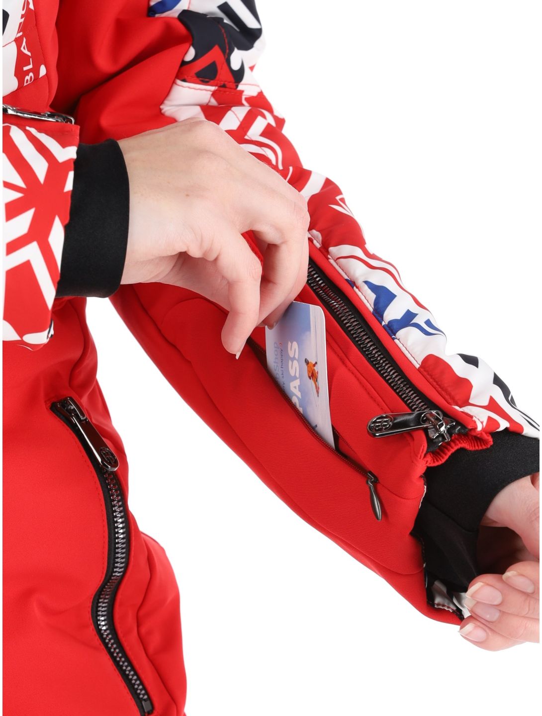 Poivre Blanc, Traditional 24PBH0831/WO/P DA Ski-overall dames Print Scarlet Red Rood 