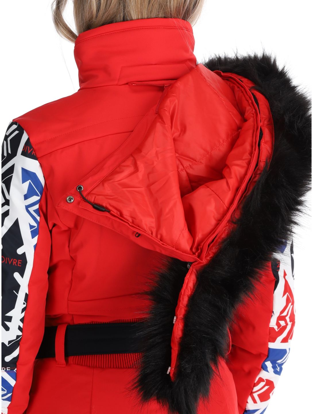 Poivre Blanc, Traditional 24PBH0831/WO/P DA Ski-overall dames Print Scarlet Red Rood 