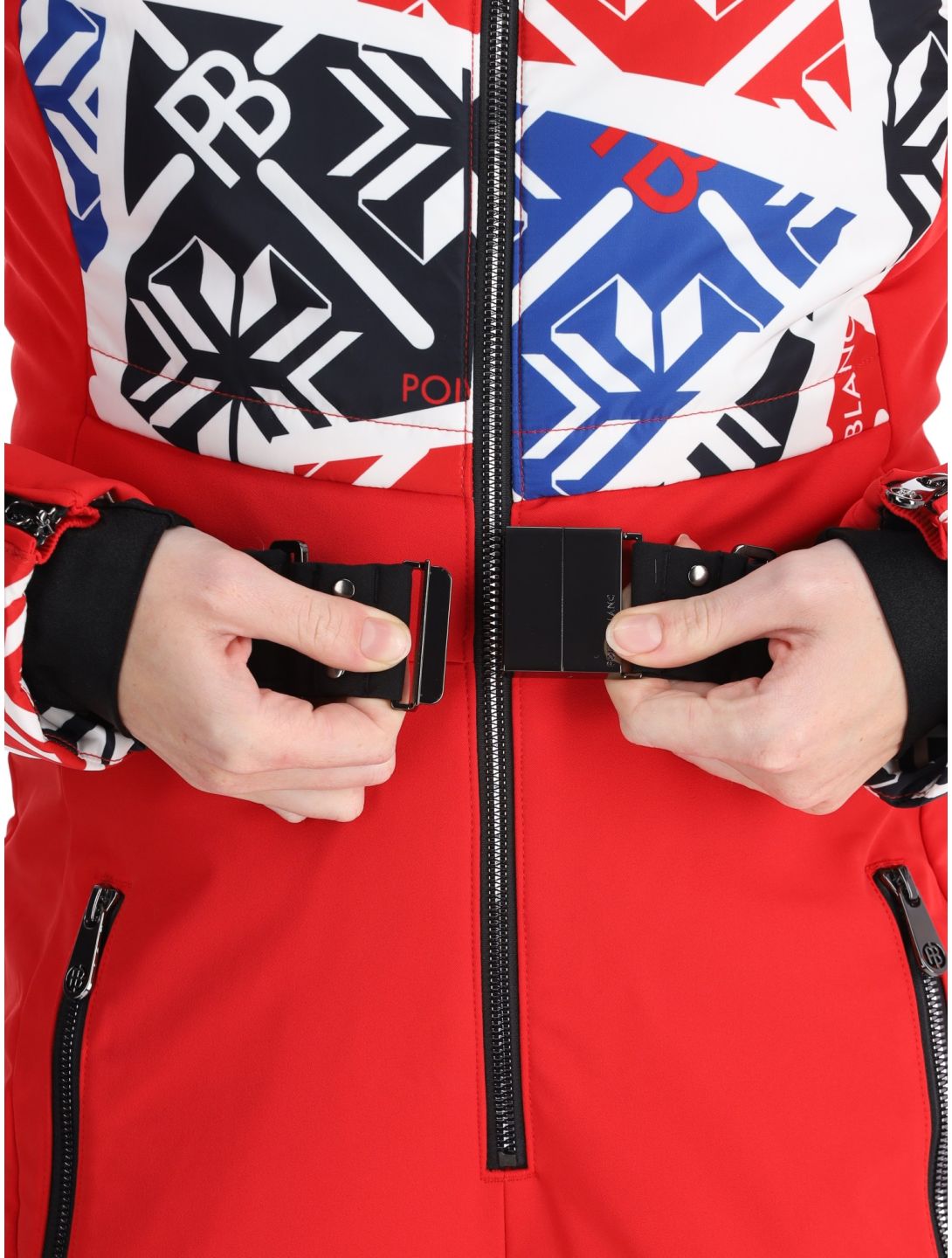 Poivre Blanc, Traditional 24PBH0831/WO/P DA Ski-overall dames Print Scarlet Red Rood 