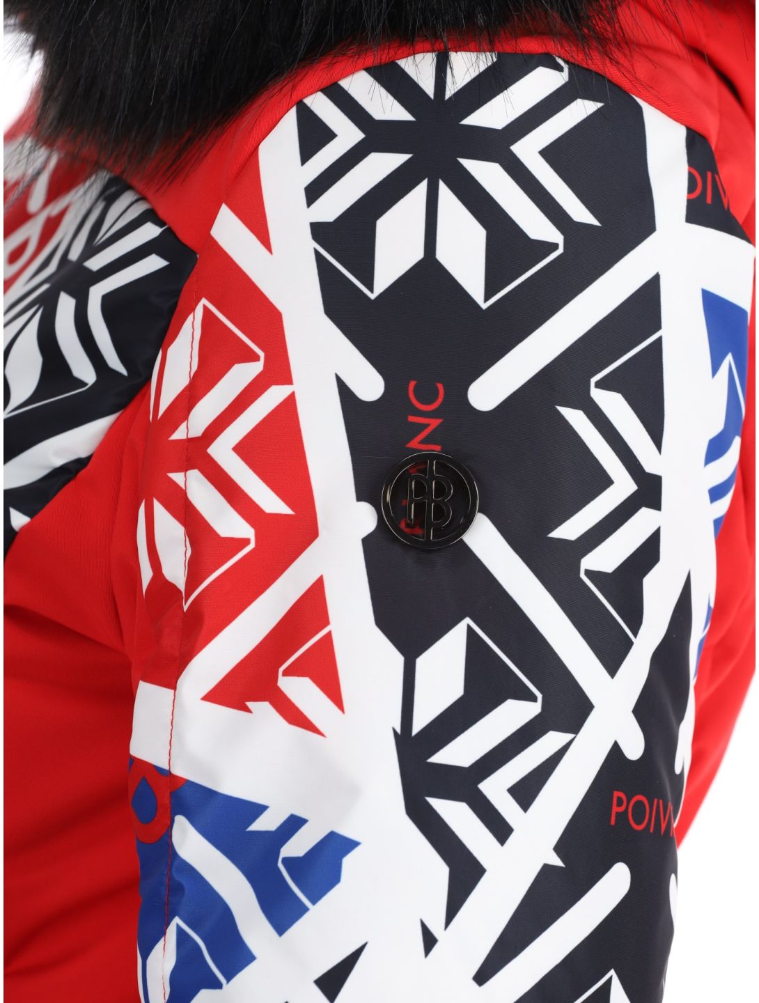 Poivre Blanc, Traditional 24PBH0831/WO/P DA Ski-overall dames Print Scarlet Red Rood 