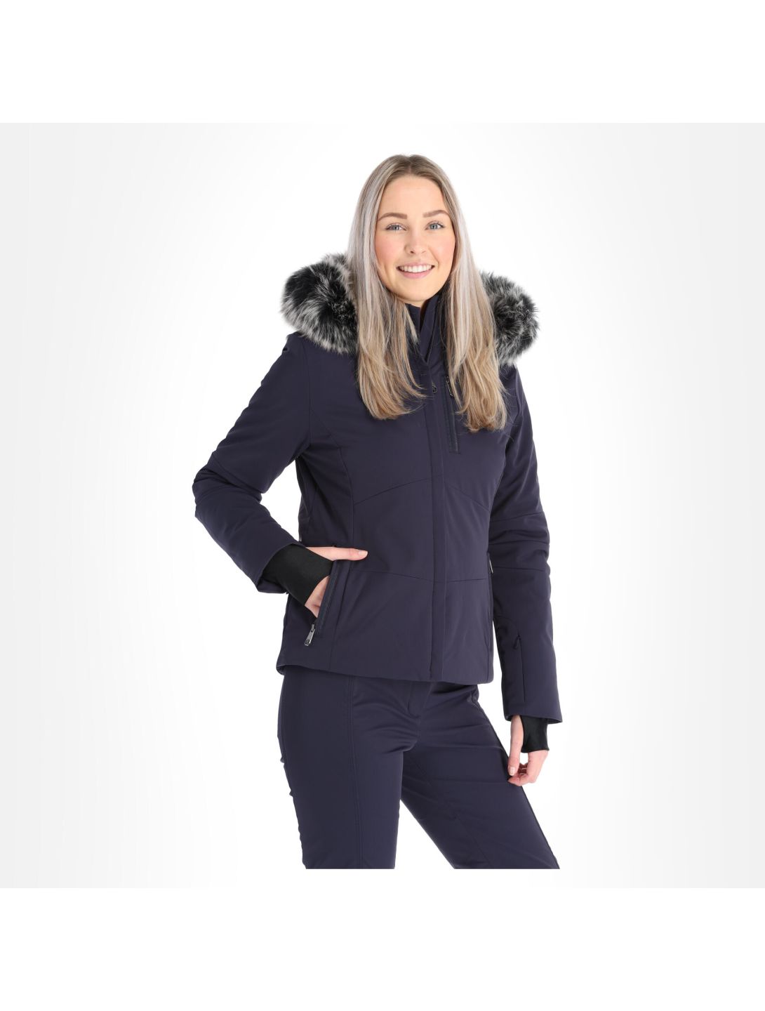 Poivre Blanc, W20-0802-Wo/A ski-jas slim fit dames gothic Blauw