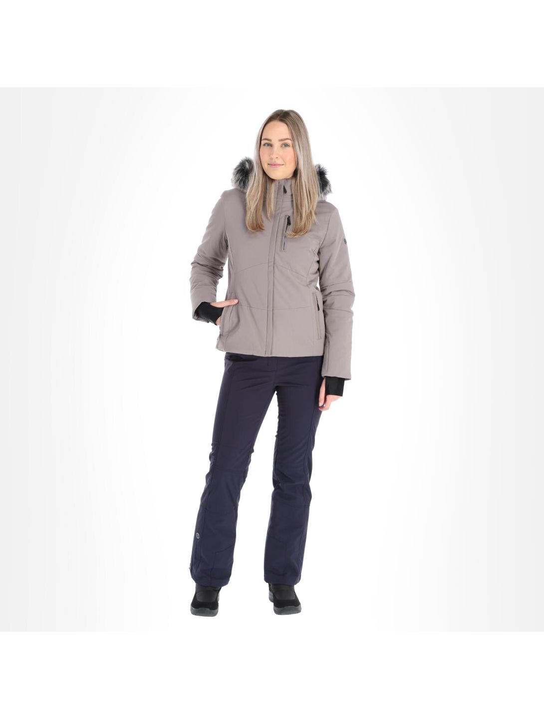 Poivre Blanc, W20-0802-Wo/A ski-jas slim fit dames rock Bruin