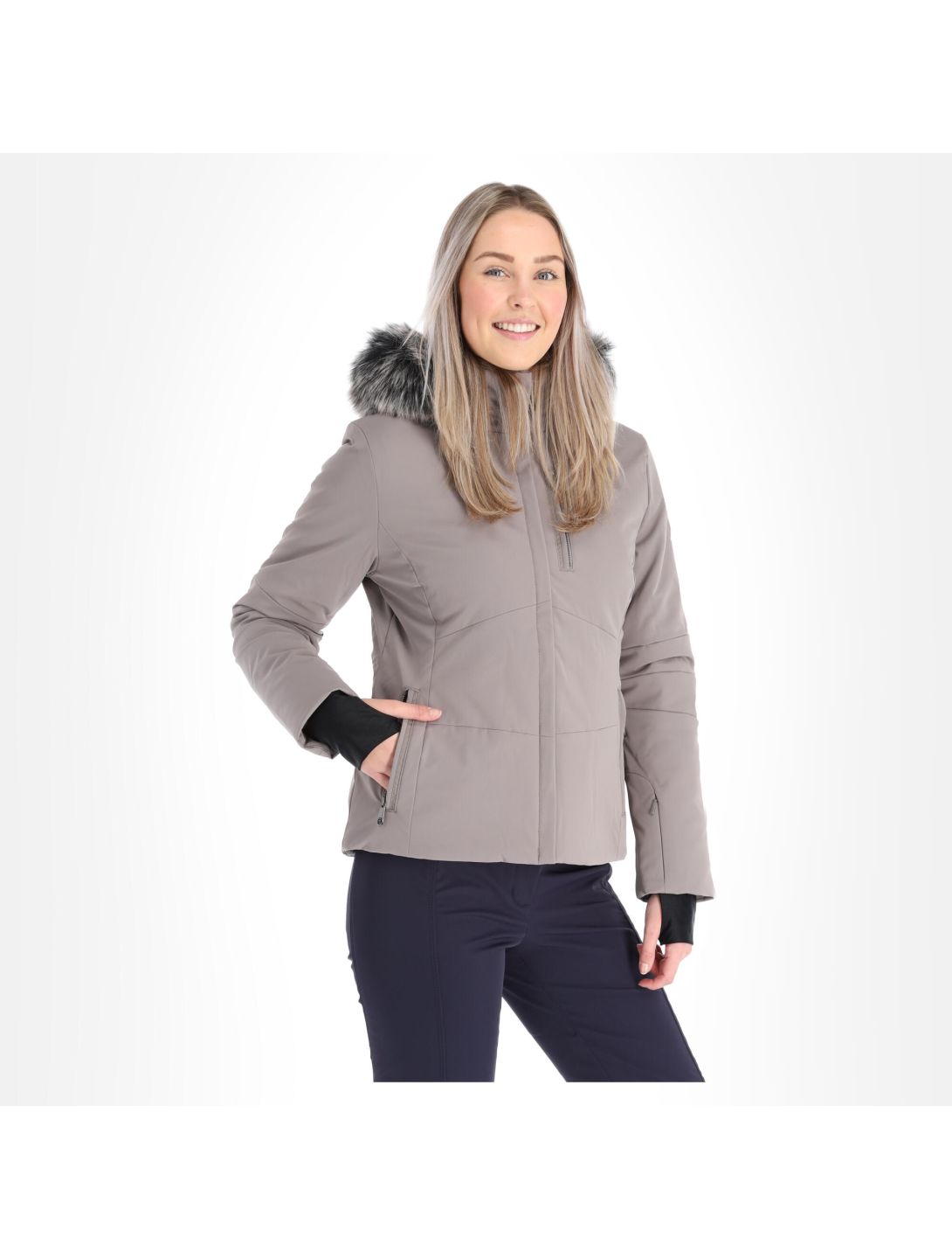 Poivre Blanc, W20-0802-Wo/A ski-jas slim fit dames rock Bruin