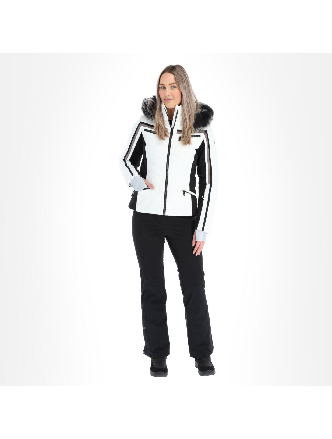 Poivre Blanc, W20-1002-Wo/A ski-jas slim fit dames multicolour Wit