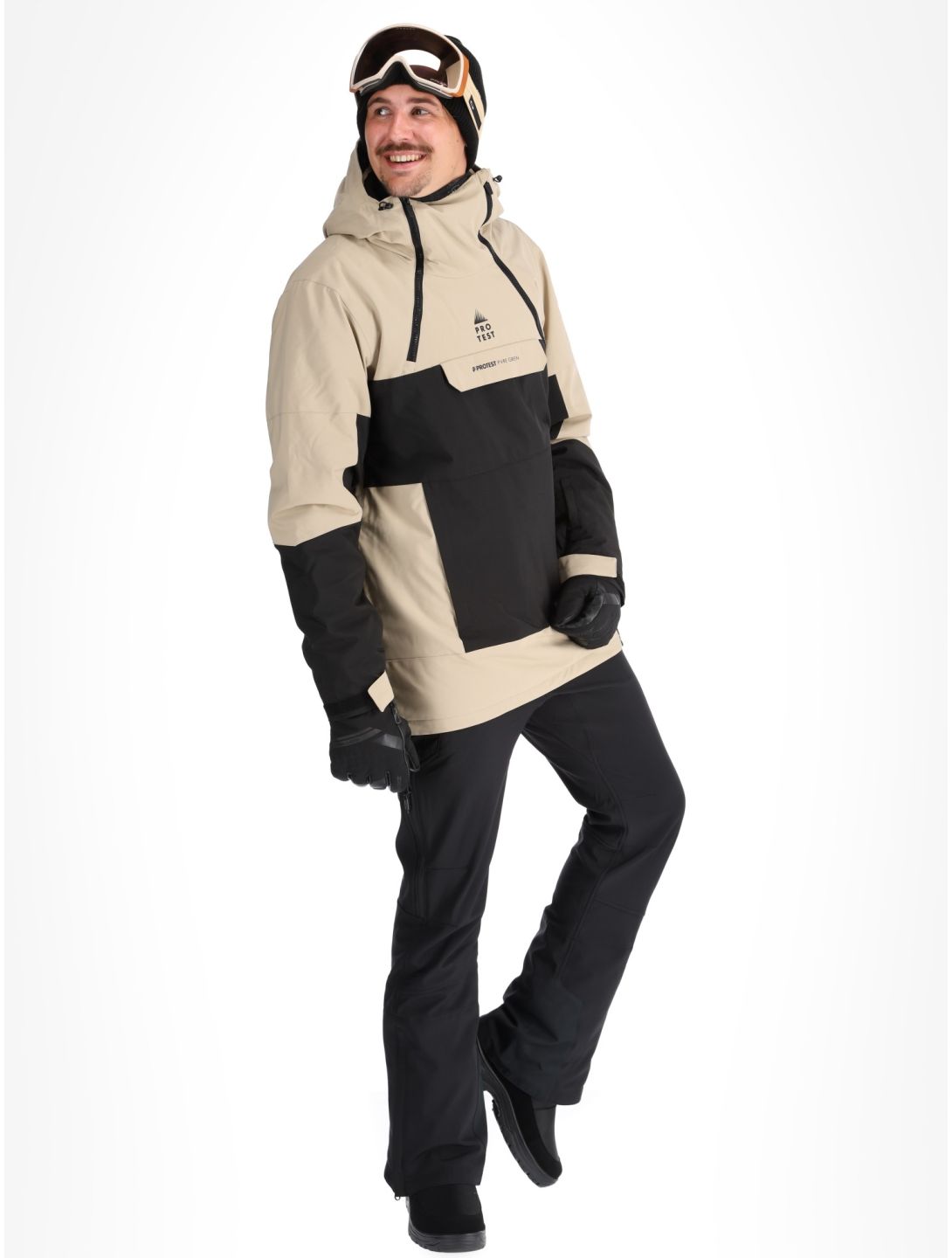 Protest, PRTDAZZLE ski-jas heren Bamboo Beige beige, zwart 