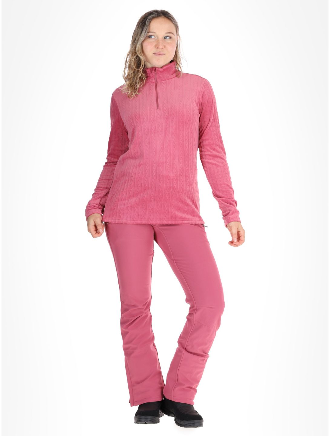 Protest, PRTGAIL 1/4 zip GA Ski pully dames Rose Dust Roze 