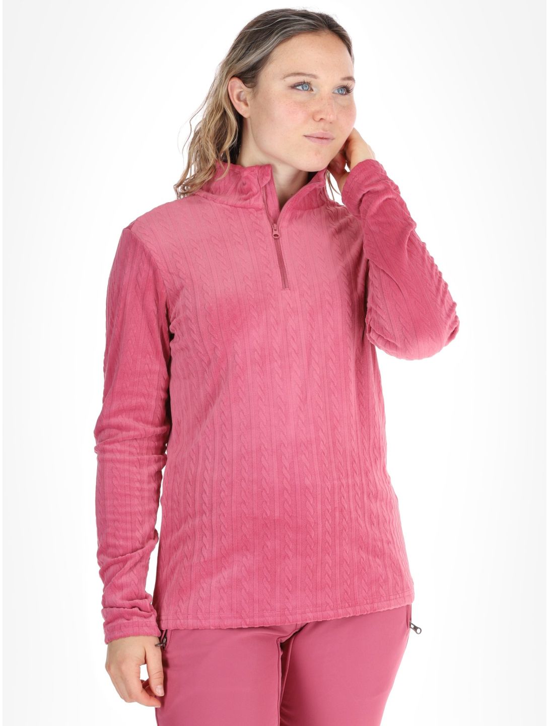 Protest, PRTGAIL 1/4 zip GA Ski pully dames Rose Dust Roze 