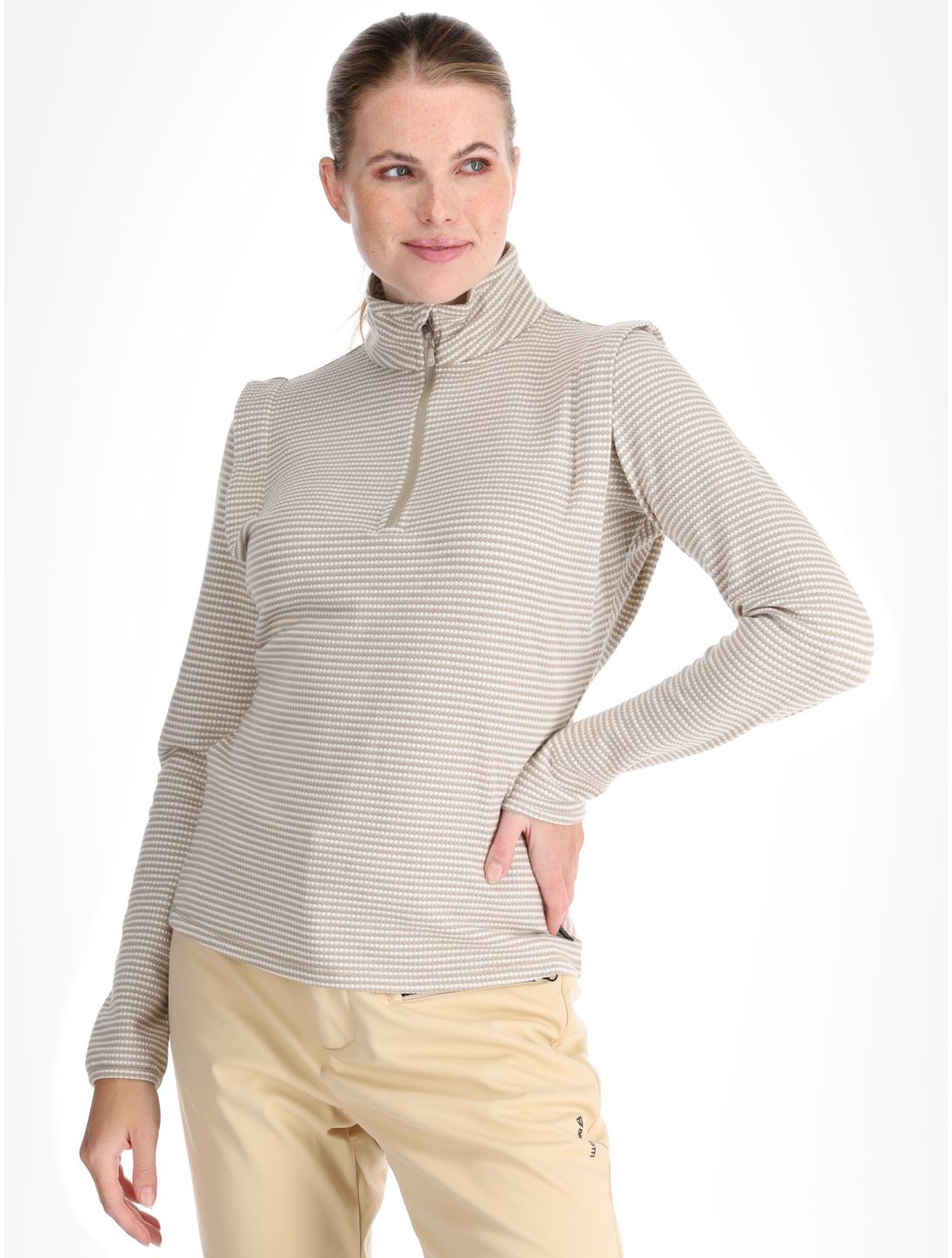 Protest, PRTIVORY 1/4 zip skipully dames Bamboo Beige beige 