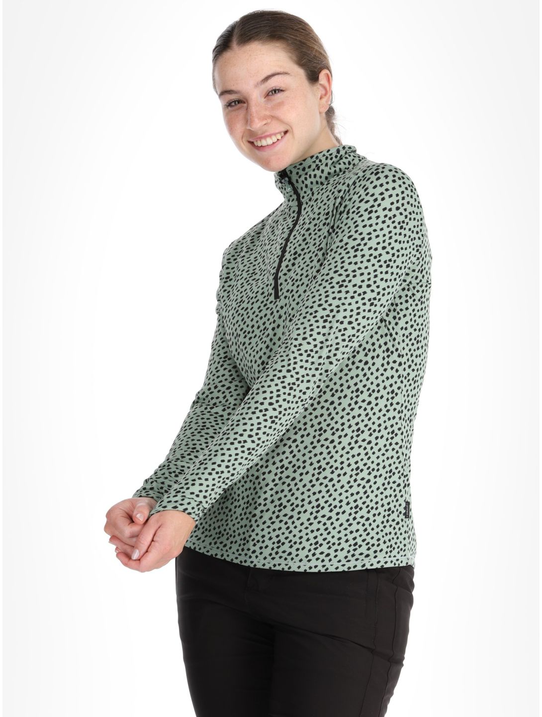 Protest, PRTKACEY 1/4 zip GA Ski pully dames Green Baygreen Groen 