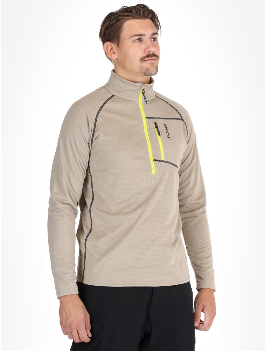 Protest, PRTKODY 1/4 zip skipully heren Bamboo Beige beige 