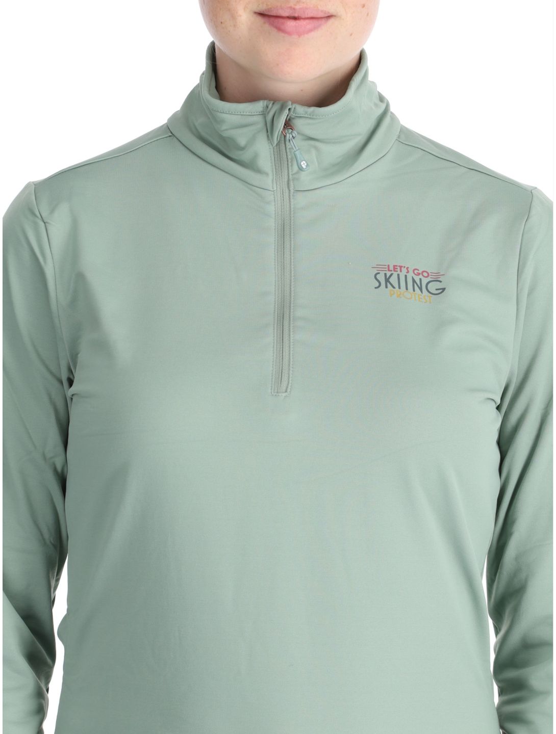 Protest, PRTLUNAR 1/4 zip GA Ski pully dames Green Baygreen Groen 