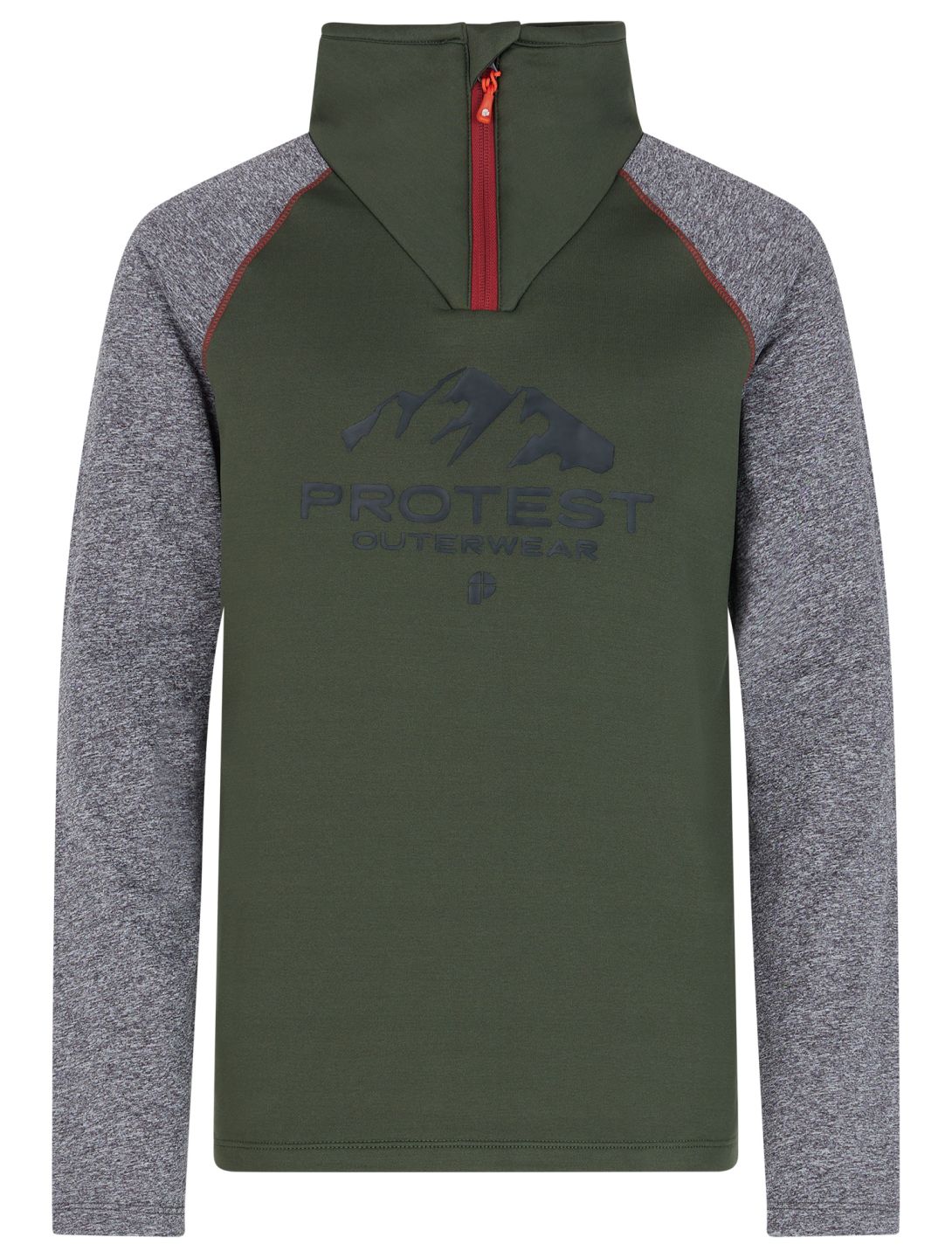 Protest, PRTRAF JR 1/4 zip skipully kinderen Thyme grijs, groen 