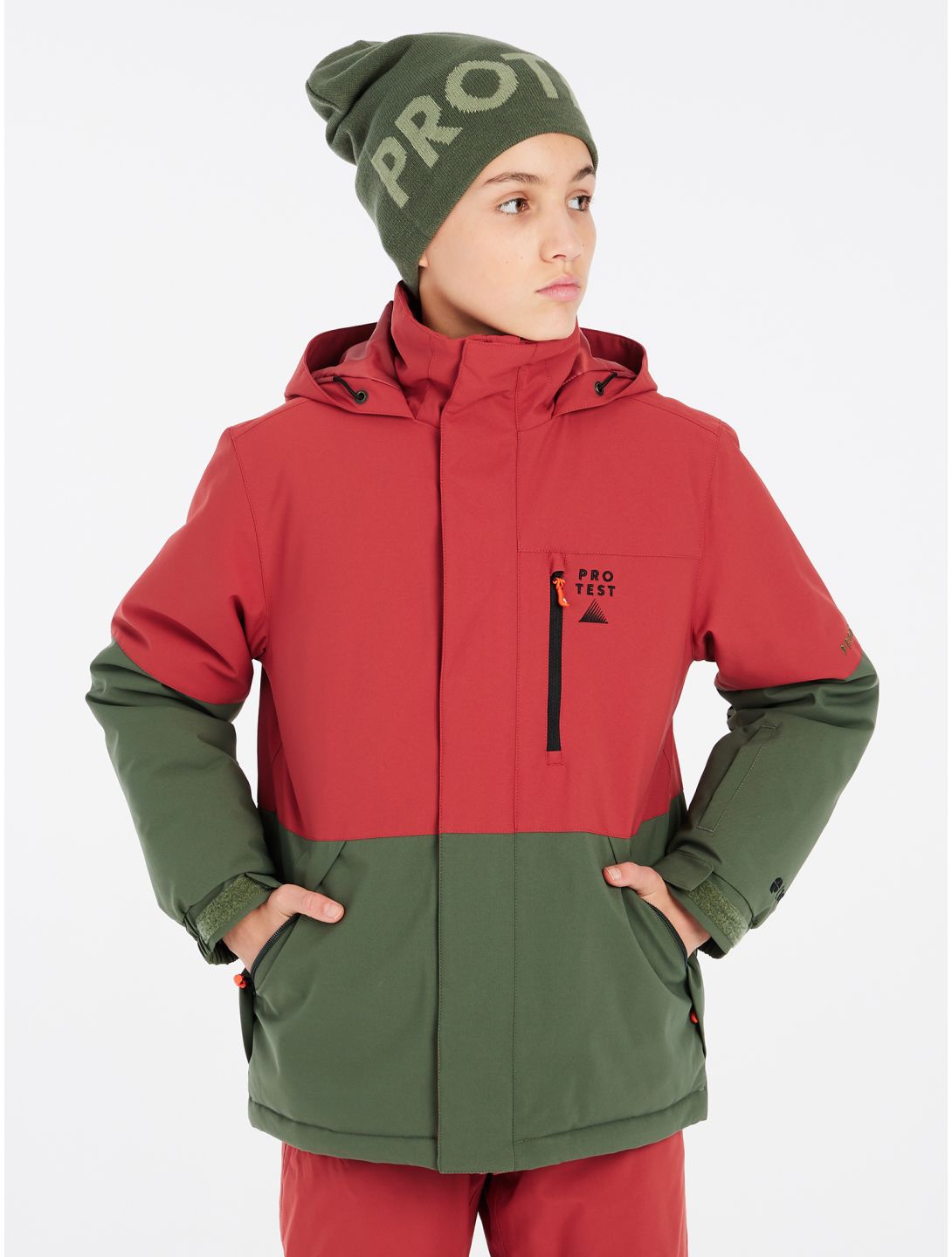 Protest, PRTSAVER JR ski-jas kinderen Barn Red groen, rood 