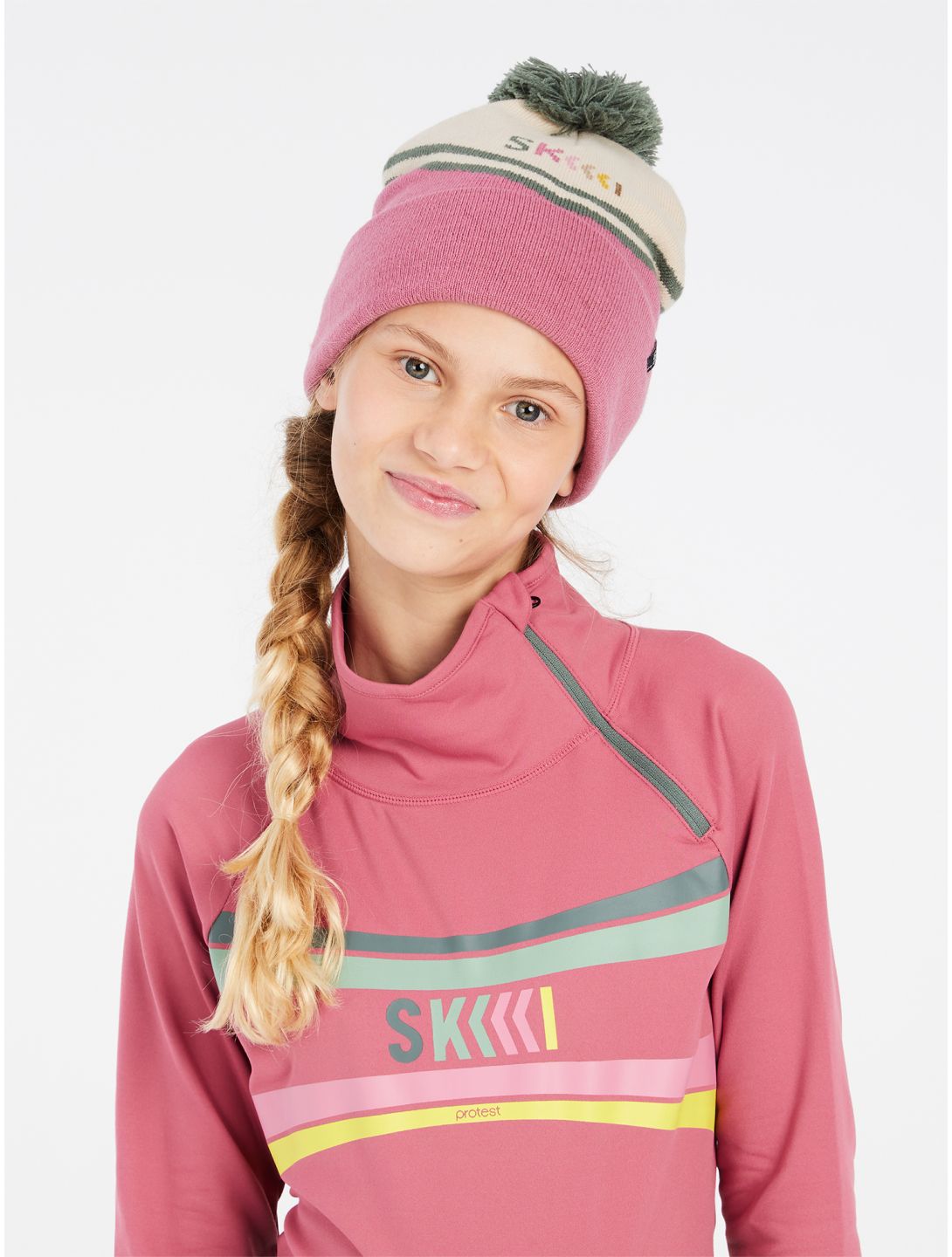 Protest, PRTTUTTI JR 1/4 zip skipully kinderen Rose Dust roze 