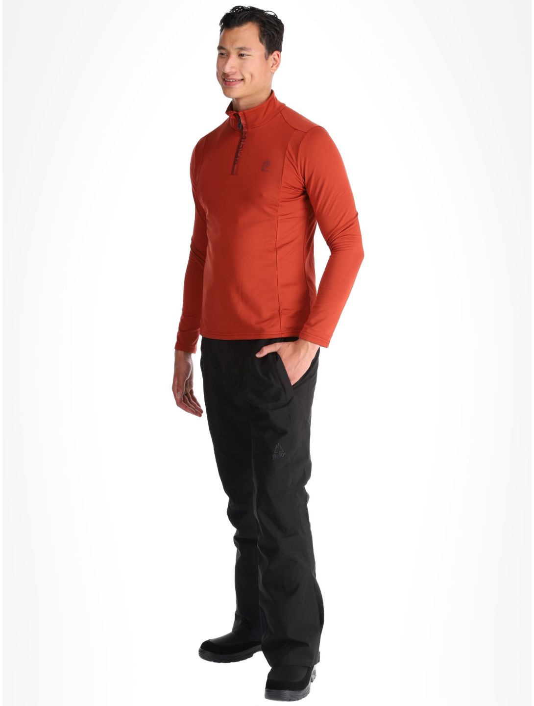 Protest, REWILL 1/4 zip top GA Ski pully heren Barn Red Rood 