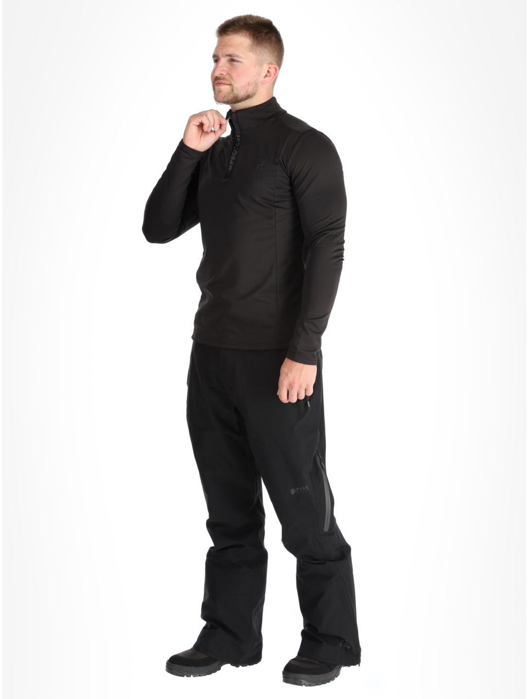 Protest, REWILL 1/4 zip top skipully heren True Black zwart 