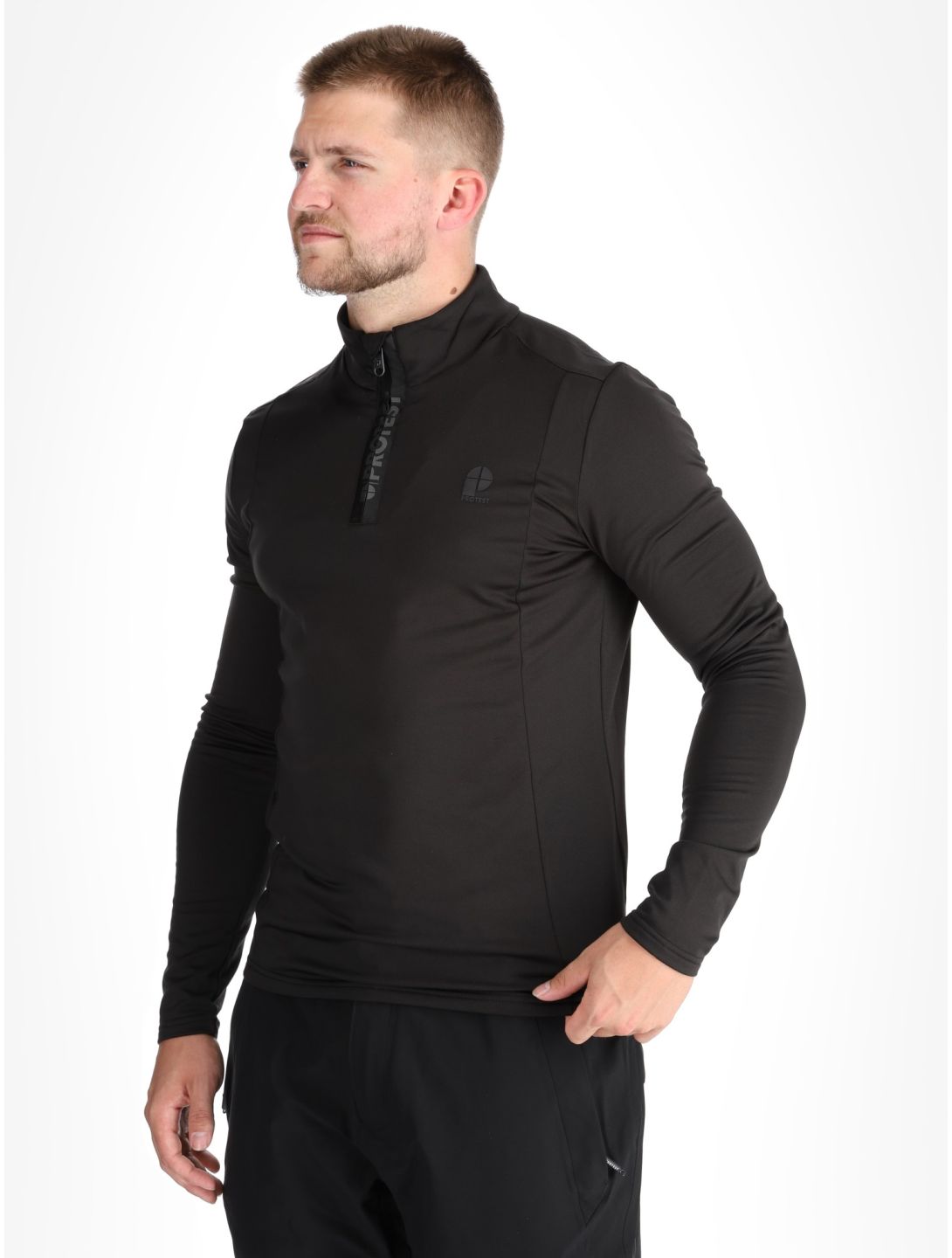 Protest, REWILL 1/4 zip top skipully heren True Black zwart 