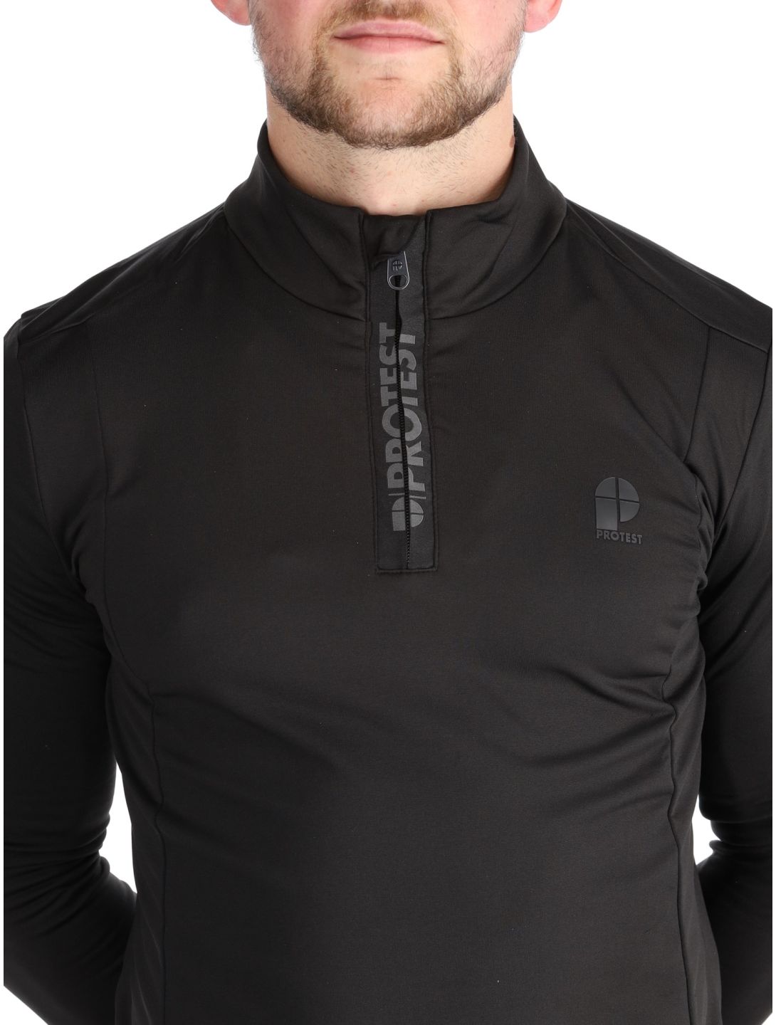 Protest, REWILL 1/4 zip top skipully heren True Black zwart 