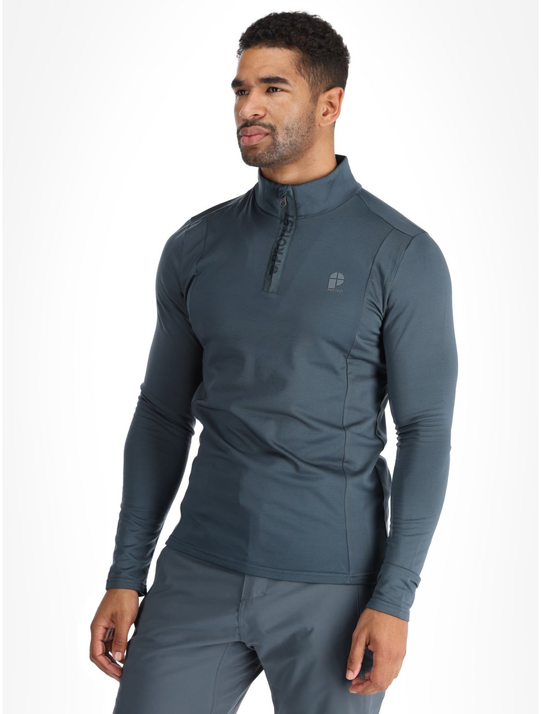 Protest, REWILL 1/4 zip top GA Ski pully heren Yale Blue Blauw 