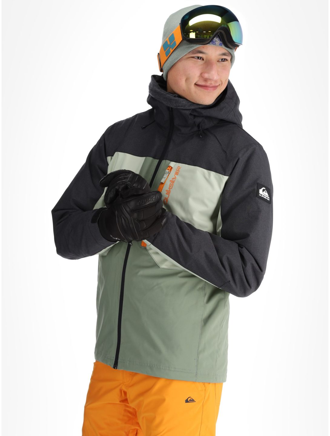 Quiksilver, Dawson AA Jas gevoerd heren Sea Spray Groen, Zwart 