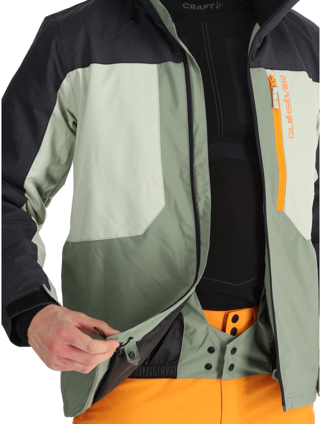 Quiksilver, Dawson AA Jas gevoerd heren Sea Spray Groen, Zwart 