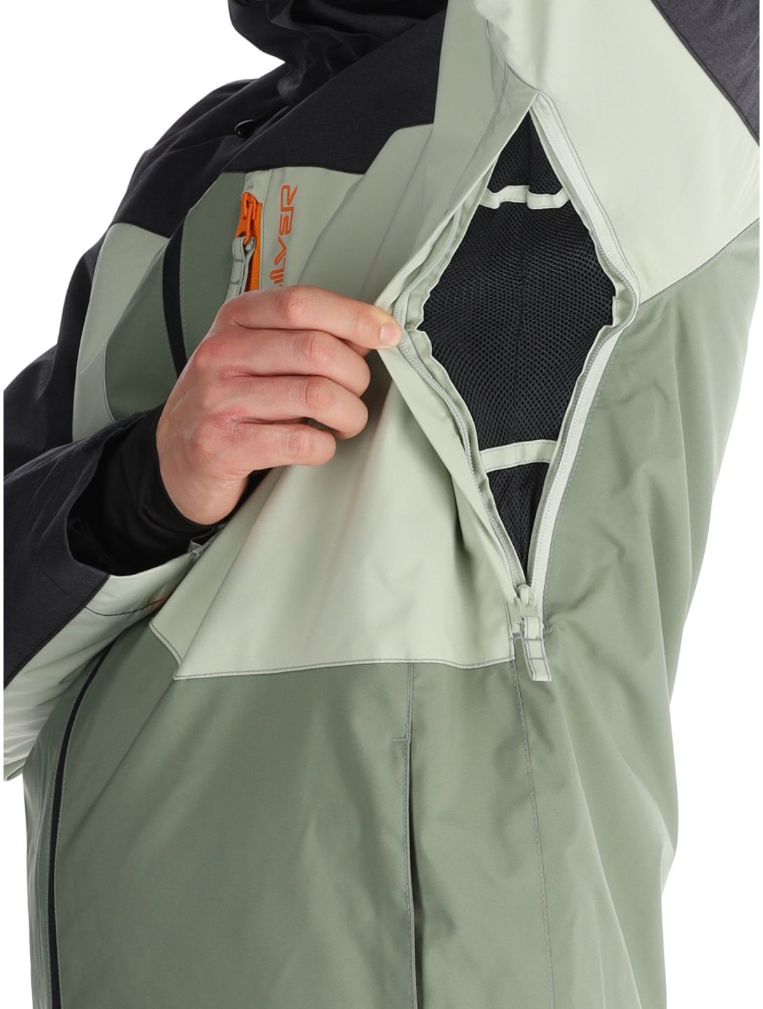 Quiksilver, Dawson AA Jas gevoerd heren Sea Spray Groen, Zwart 