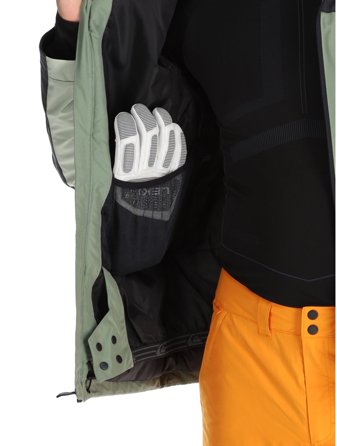 Quiksilver, Dawson AA Jas gevoerd heren Sea Spray Groen, Zwart 