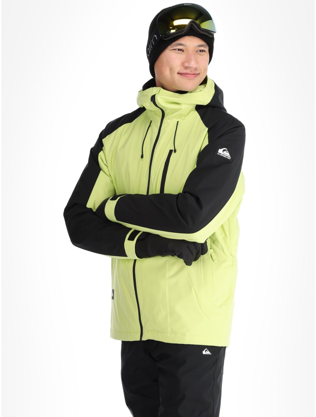 Quiksilver, Mission Block AA Jas gevoerd heren Celery Green Groen, Zwart 