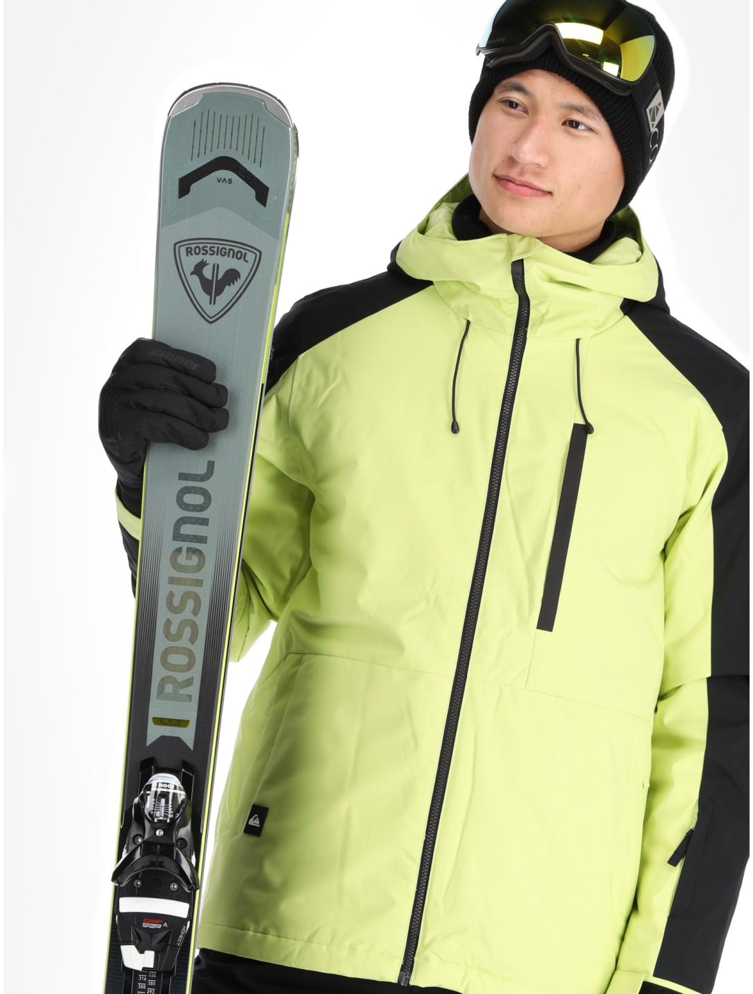 Quiksilver, Mission Block AA Jas gevoerd heren Celery Green Groen, Zwart 