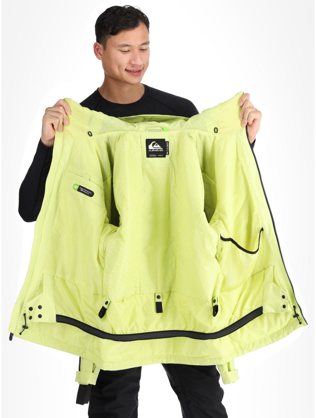 Quiksilver, Mission Block AA Jas gevoerd heren Celery Green Groen, Zwart 