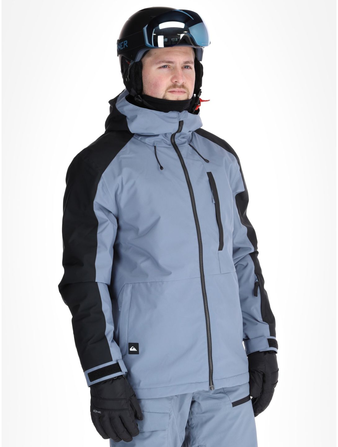 Quiksilver, Mission Block AA Jas gevoerd heren Flint Stone Grijs, Zwart 