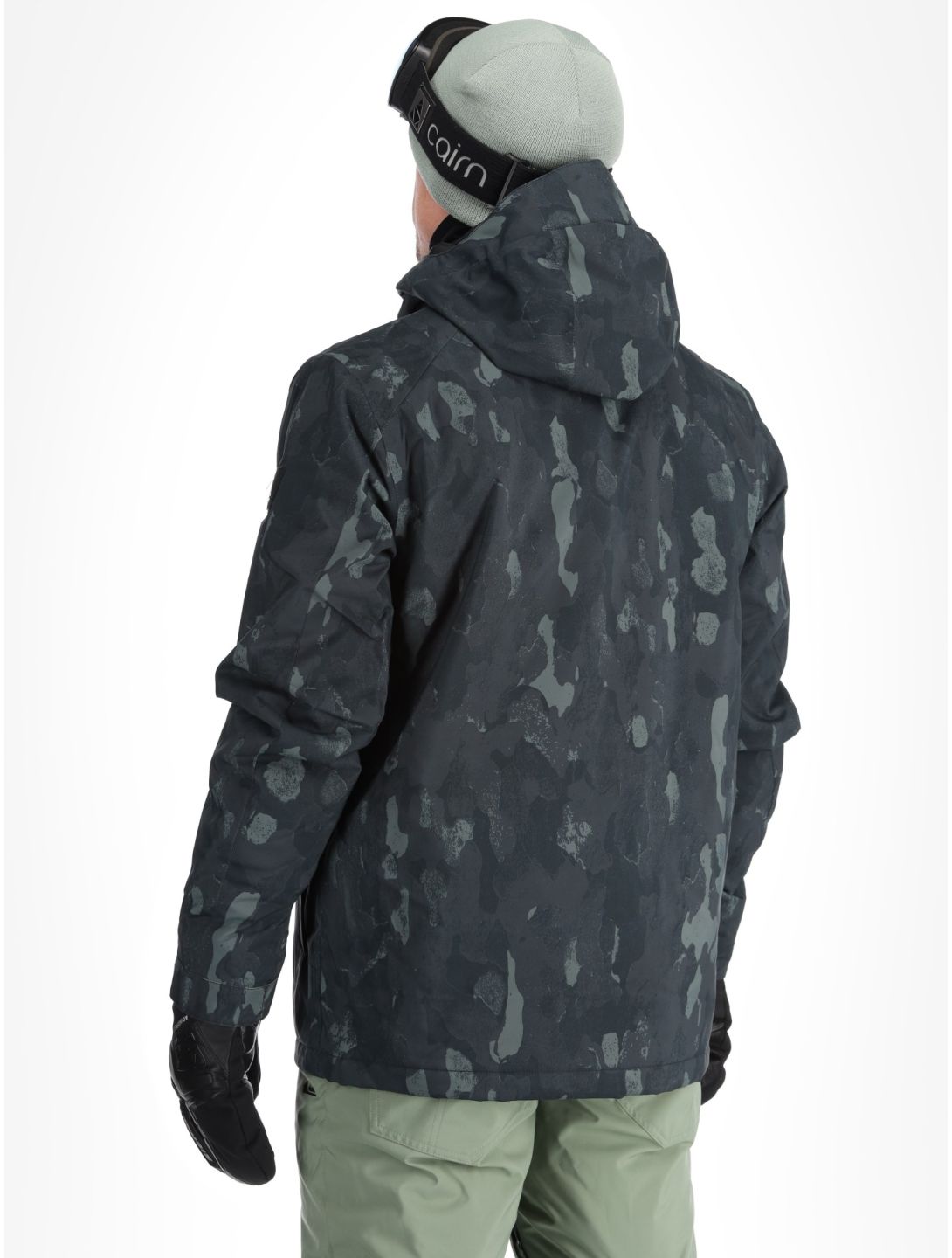 Quiksilver, Mission Printed AA Jas gevoerd heren Nature Zoom Dark Shadow Zwart 