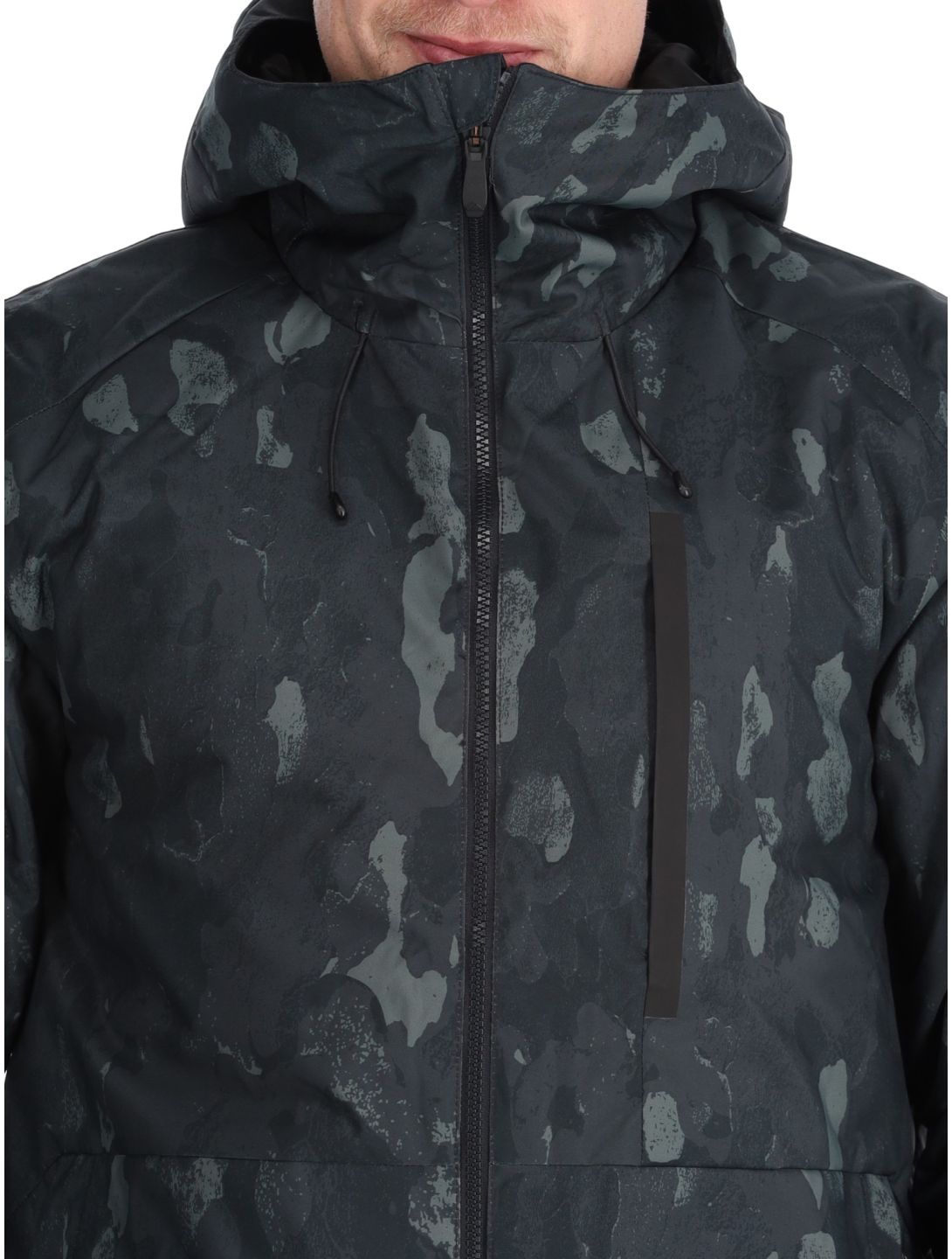 Quiksilver, Mission Printed AA Jas gevoerd heren Nature Zoom Dark Shadow Zwart 