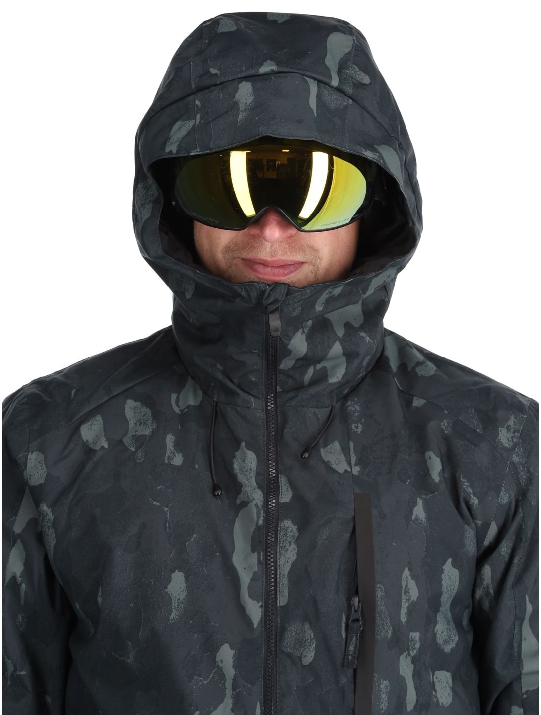 Quiksilver, Mission Printed AA Jas gevoerd heren Nature Zoom Dark Shadow Zwart 